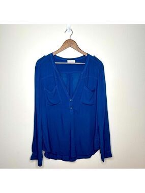 Velvet by Graham Spencer Long Sleeve Button Down Blue XL